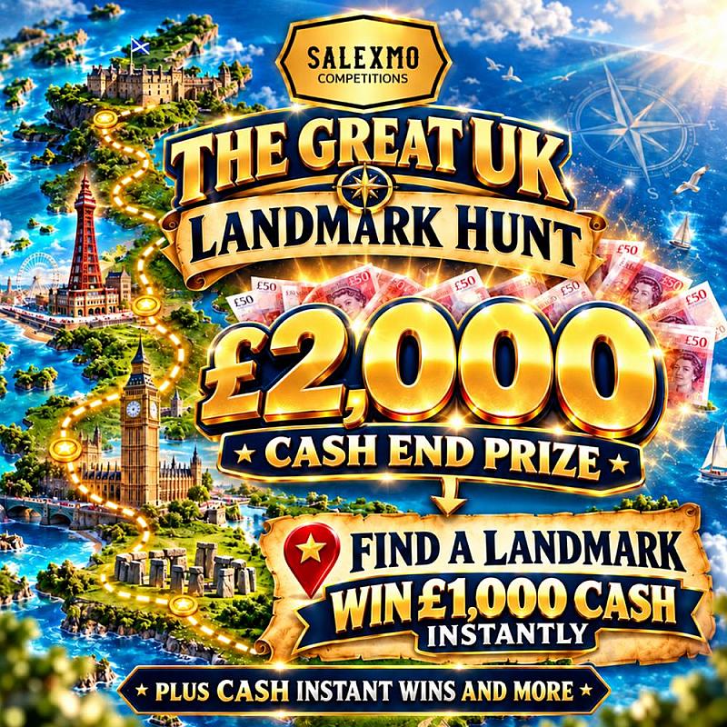 FIND THE UK LANDMARK AND WIN £1000 CASH INSTANTLY , £2000 END PRIZE 12/11/26