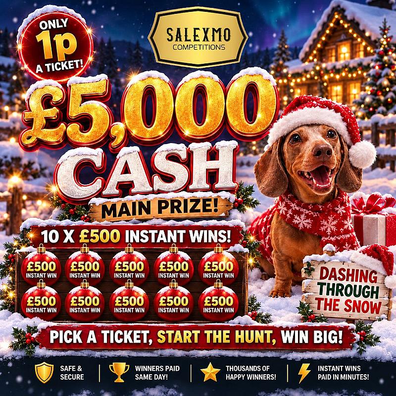 🎅🏻 £5,000 CASH FOR A PENNY 🎅🏻, PLUS 10 X £500 CASH INSTANT WINS 3/12/26